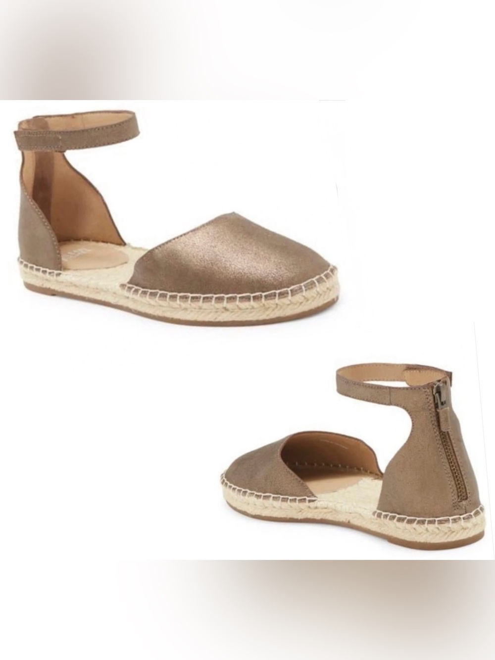 Eileen Fisher | Metallic Bronze Espadrille Sandals | Size 9